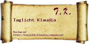 Taglicht Klaudia névjegykártya